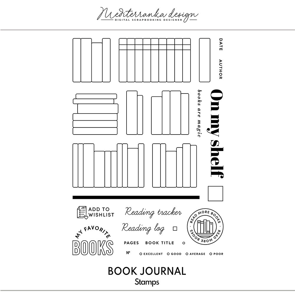 BOOK JOURNAL (DIGITAL STAMPS) - Mediterranka Design