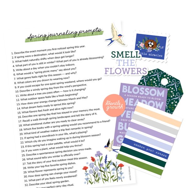 spring journaling prompts for planner scarpbooking and memory keeping