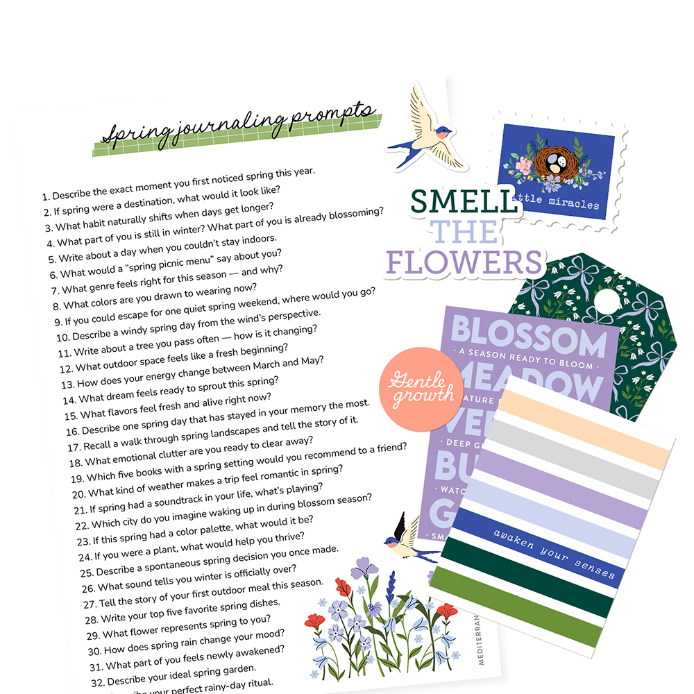 spring journaling prompts for planner scarpbooking and memory keeping