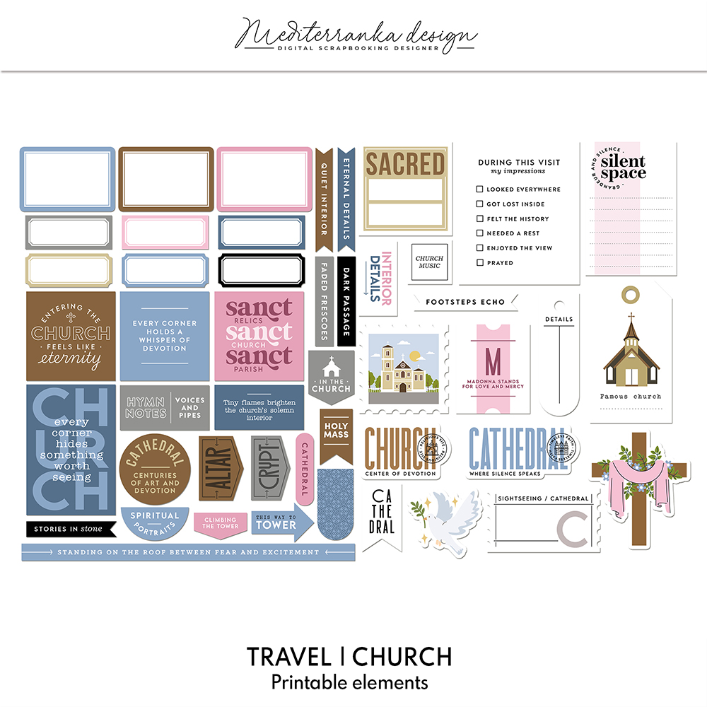 Travel church printable elements