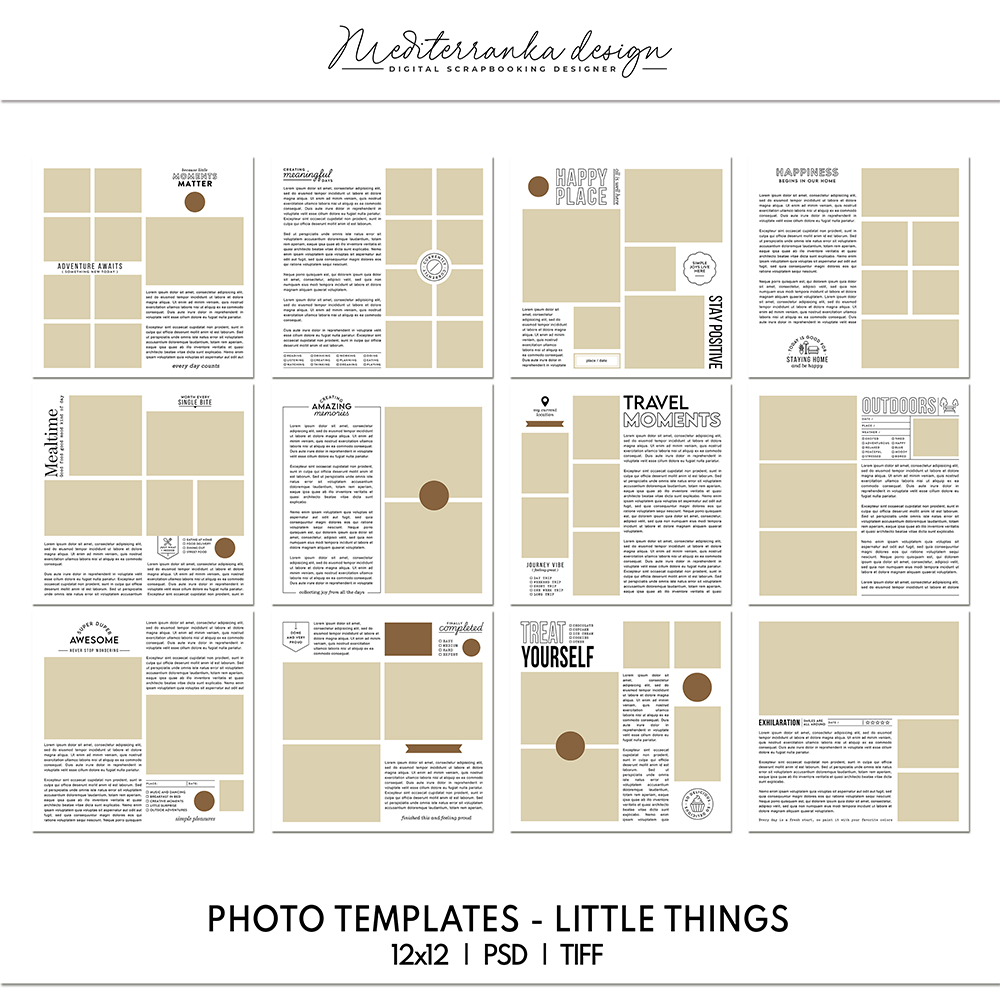 Little things digital templates and stamps 12x12 photo book