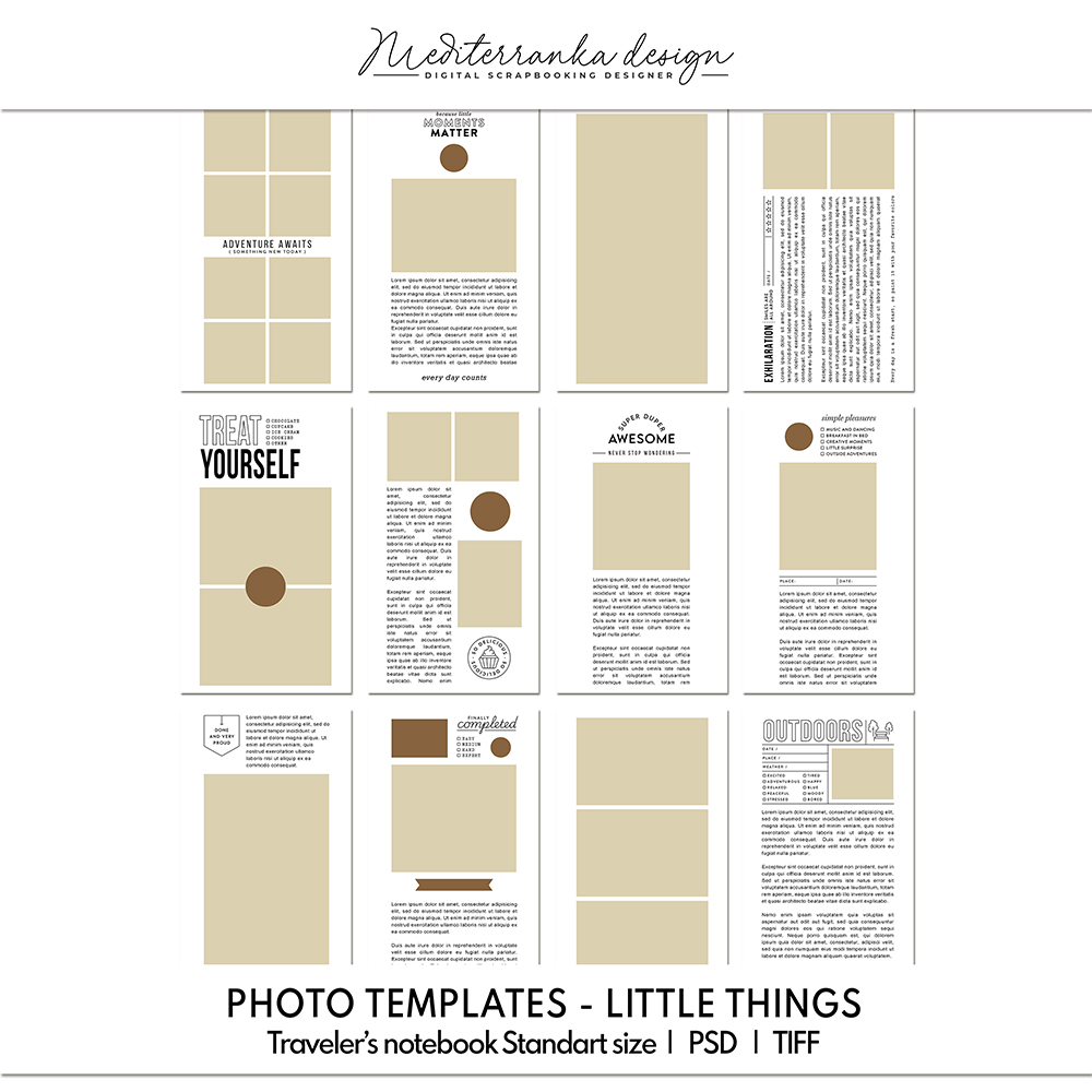 Little things digital templates and stamps for traveler's notebook 01