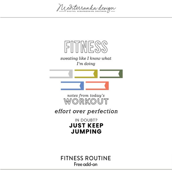 fitness routine free stamps for scrapbooking