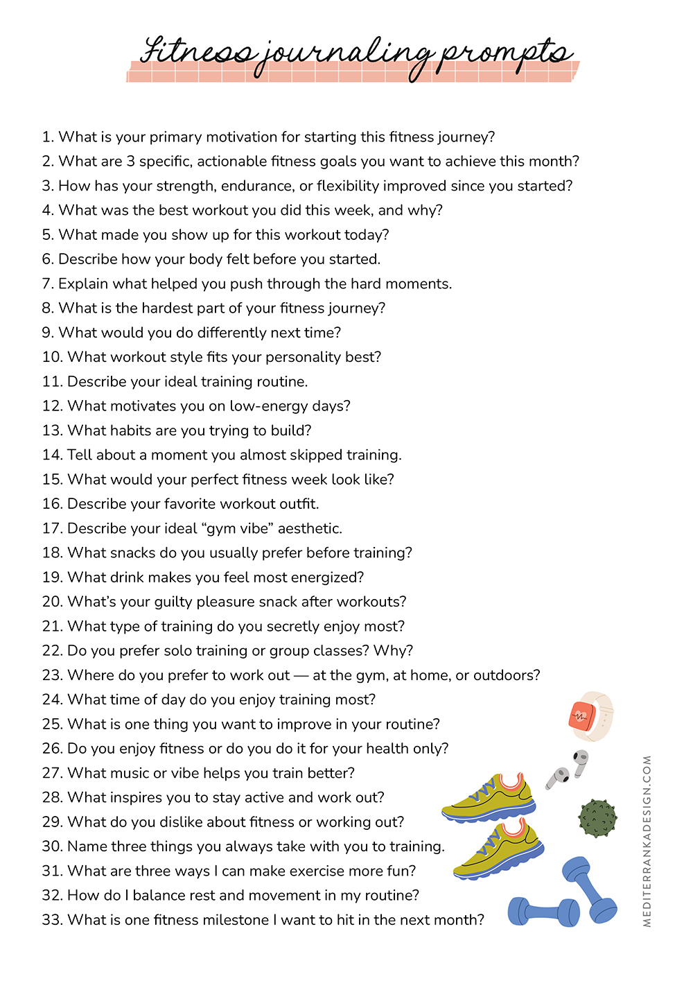 journaling prompts for fitness journal