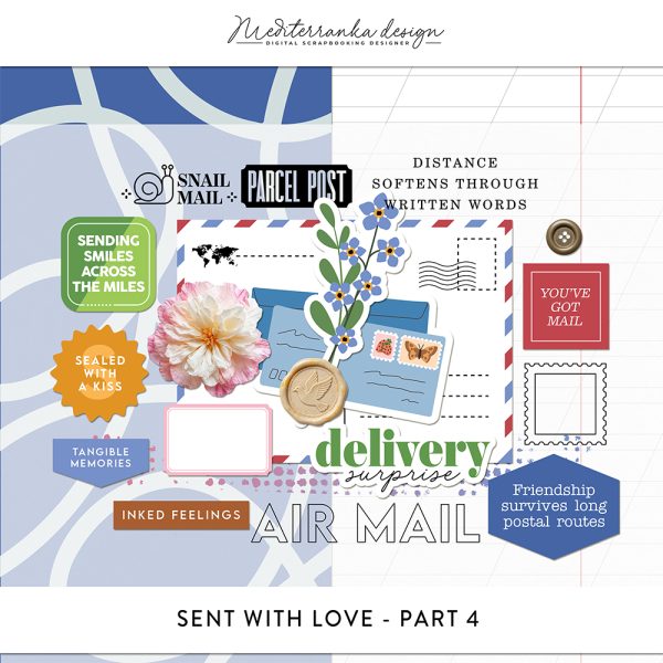 digital scrapbooking free mini kit sent with love