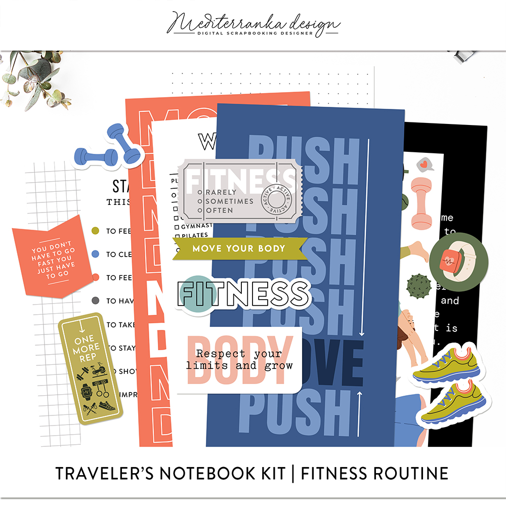 fitness routine traveler's notebook kit