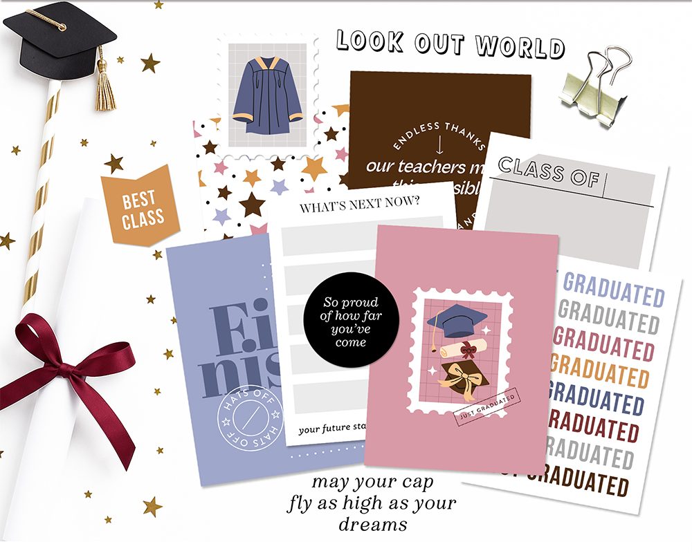 graduation digital scrapbooking pocket life kit